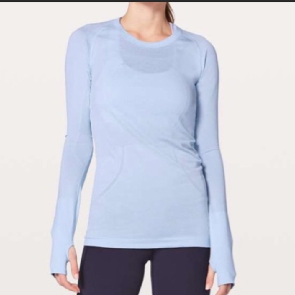 Lululemon 10 Swiftly L/S Crew Neck Light Blue